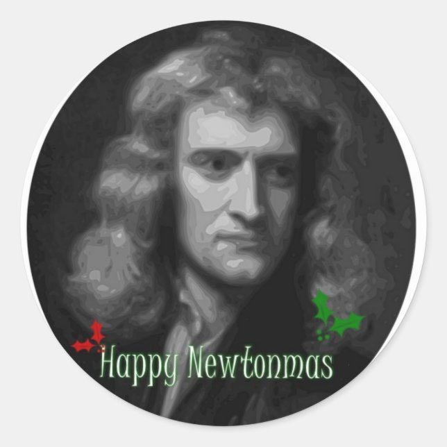 Sticker Rond Happy Newtonmas ! (Devant)