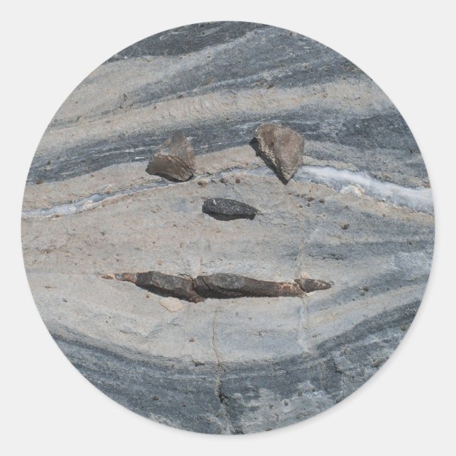 Sticker Rond Happy Rock Face (Devant)