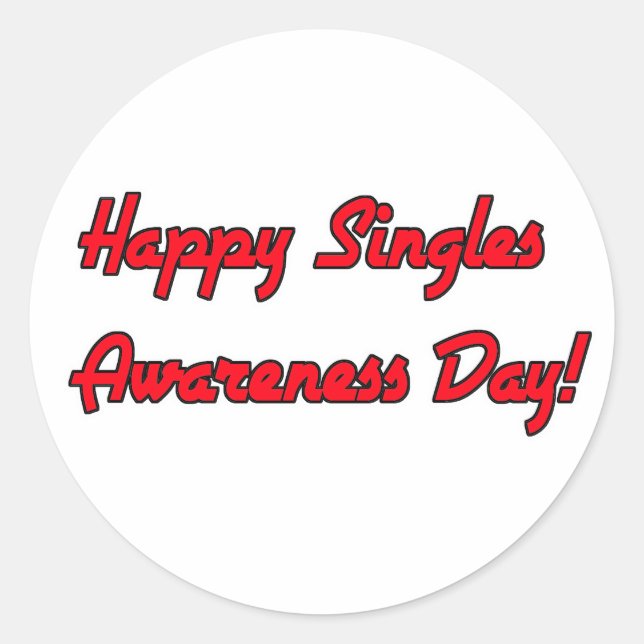Sticker Rond Happy Singles Awareness Day Text Design (Devant)