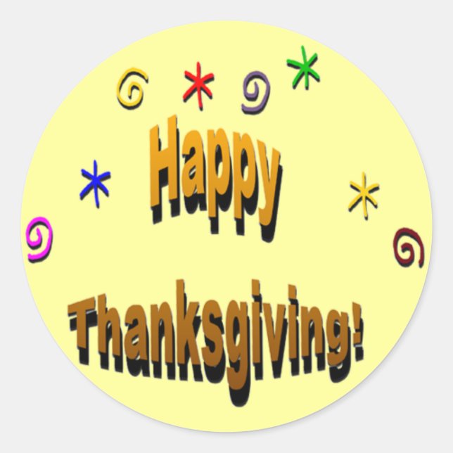 Sticker Rond Happy Thanksgiving (Devant)