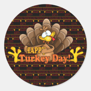Sticker Rond Happy Thanksgiving
