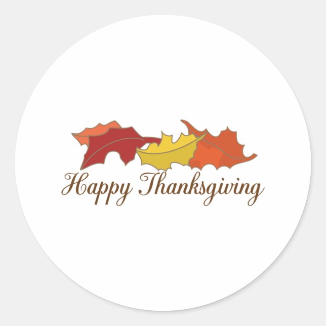 Sticker Rond Happy Thanksgiving (Devant)