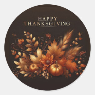 Sticker Rond Happy Thanksgiving