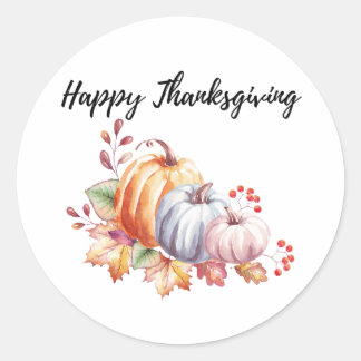Sticker Rond Happy Thanksgiving