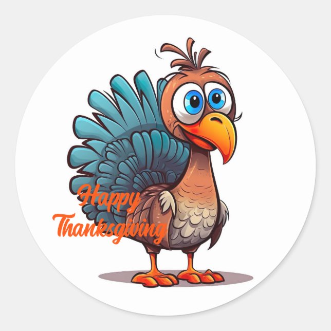 Sticker Rond Happy Thanksgiving (Devant)
