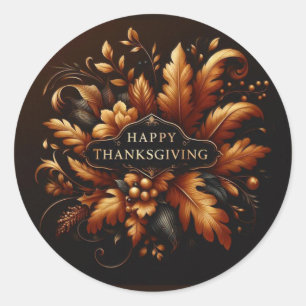 Sticker Rond Happy Thanksgiving