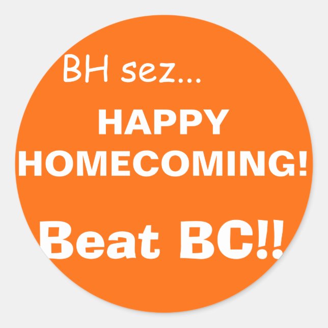 Sticker Rond HAPPYHOMEVENEVENIR !, orange (Devant)