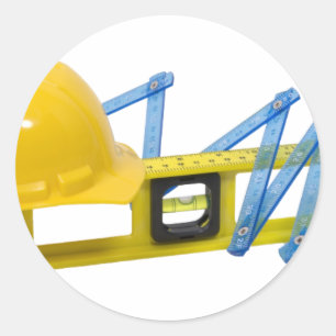 Sticker Rond HardHatLevelConstruction062509