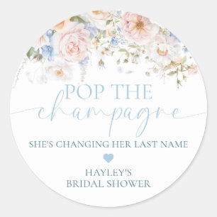 Sticker Rond Hargrove Fleurs Bleues Pop Le Champagne Enterremen