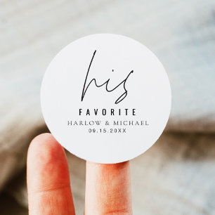 Sticker Rond HARLOW Moderne minimaliste Mariage Son préféré