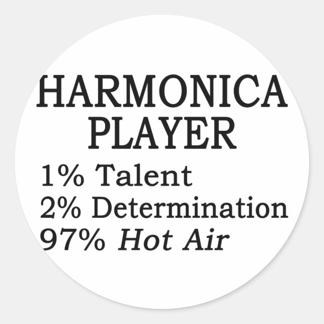 Sticker Rond Harmonica Player Hot Air (Devant)