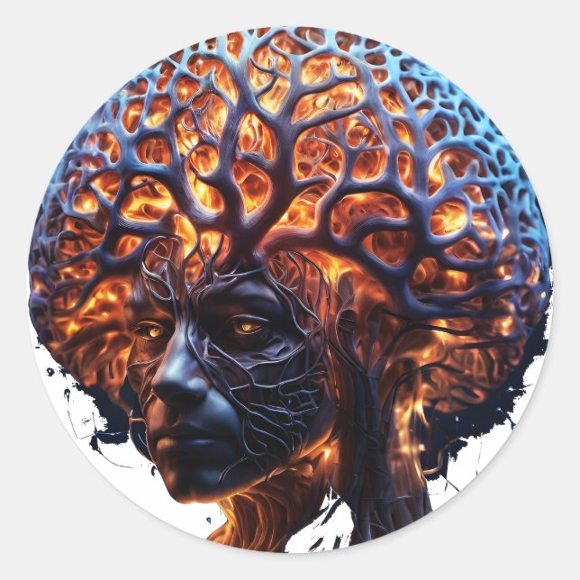 Sticker Rond "Harmonie neuronale : une vision de la clarté et d (Devant)