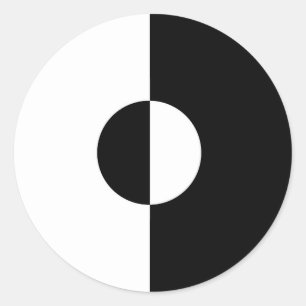 Sticker Rond Harmonie noire et blanche