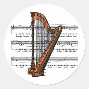 Sticker Rond Harpe 02 B