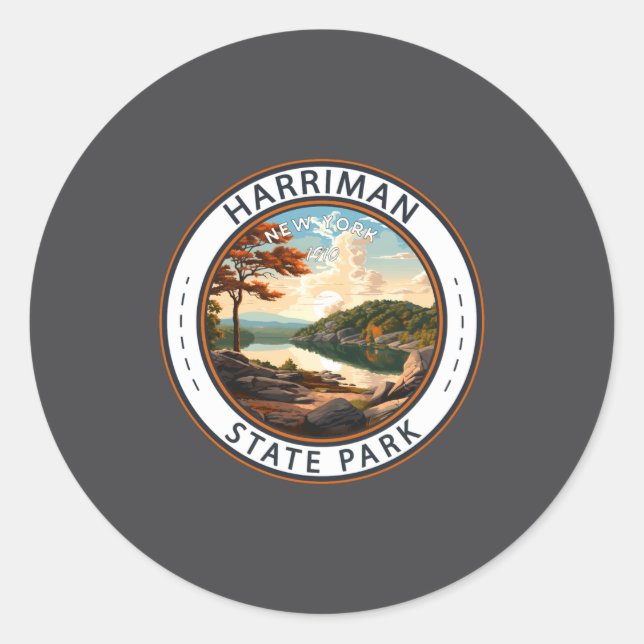 Sticker Rond Harriman State Park New York Badge _1  (Devant)