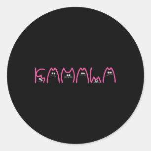 Sticker Rond Harris Cat Lettering Positive Funny 13