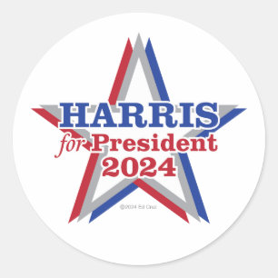 Sticker Rond HARRIS pour le président 2024 -