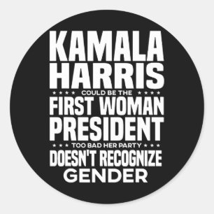 Sticker Rond Harris Pourrait Être La Première Femme Présidente