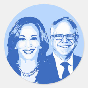 Sticker Rond Harris Walz 2024