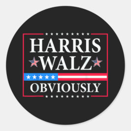Sticker Rond Harris Walz 2024 Évidemment | Tim Walz
