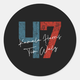 Sticker Rond Harris Walz 2024 Harris Waltz Président démocrate