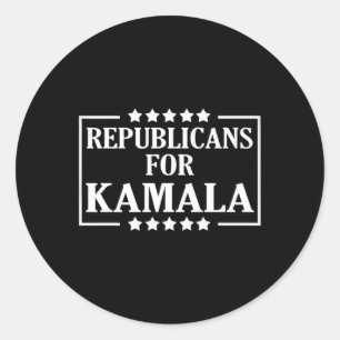 Sticker Rond Harris Walz Valse 2024 Républicains Pour Kamala