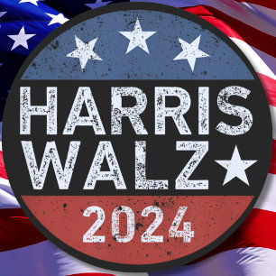 Sticker Rond Harris Walz Waltz