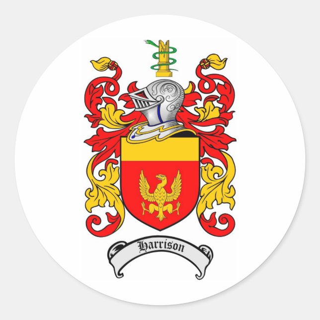 STICKER ROND HARRISON FAMILLE CREST - HARRISON COAT D'ARMES (Devant)