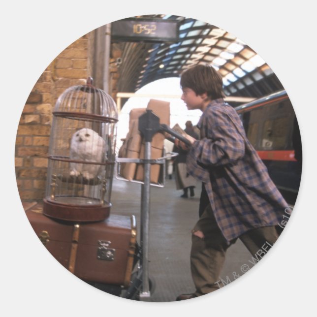 Sticker Rond Harry et Hedwig PLATFORM 9 3/4™ (Devant)
