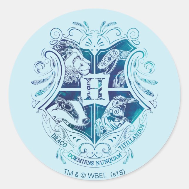 Sticker Rond Harry Potter | Aguamenti Blason HOGWARTS™ (Devant)