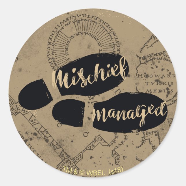 Sticker Rond Harry Potter | CARTE BOULEVUE™ Empreintes de pas (Devant)