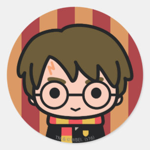 Sticker Rond Harry Potter Cartoon Character Art