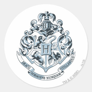 Sticker Rond Harry Potter  Cimier de Poudlard - Bleu