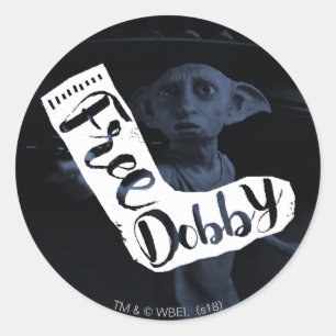 Sticker Rond Harry Potter   "Free Dobby" Sock Typography
