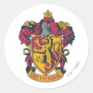 Sticker Rond Harry Potter Gryffindor Crest Gold et Red