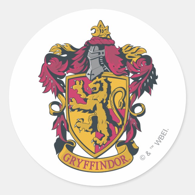Sticker Rond Harry Potter| Gryffindor Crest Gold et Red (Devant)