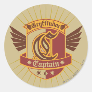 Sticker Rond Harry Potter Gryffindor QUIDDITCH � capitaine Em