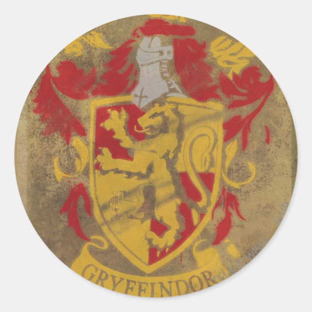 Sticker Rond Harry Potter | Gryffindor - Retro House Crest (Devant)
