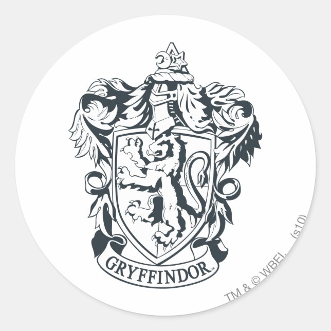 Sticker Rond Harry Potter | Gryffindor Stencil Esquisse (Devant)