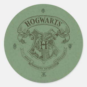 Sticker Rond Harry Potter Hogwarts Banner Crest