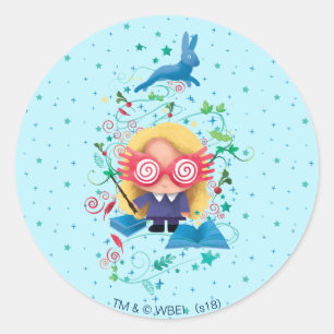 Sticker Rond Harry Potter   Luna Lovegood Graphique