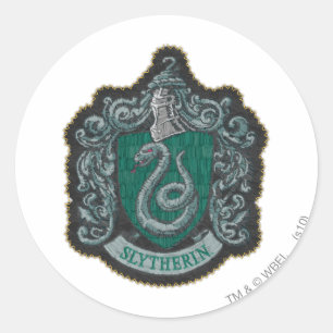 Sticker Rond Harry Potter Retro Mighty Slytherin Crest