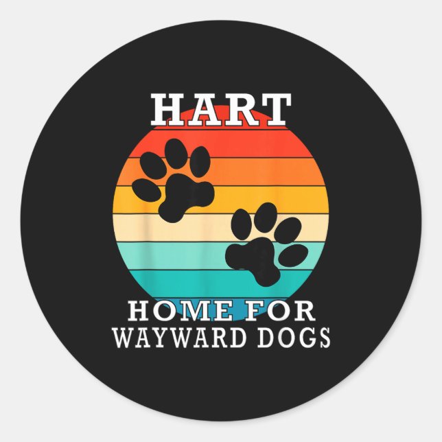 Sticker Rond Hart Home For Wayward Dogs Family Name  (Devant)
