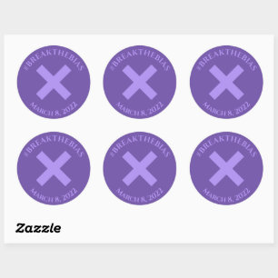 Sticker Rond Hashtag Break The Bias 8 mars Journée des femmes 
