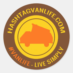 Sticker Rond Hashtag Van Life
