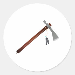 Sticker Rond Hatchet indien Tomahawk