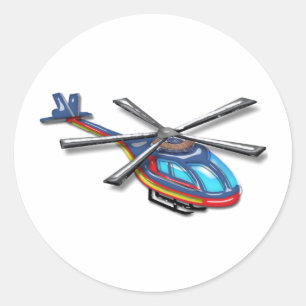 Sticker Rond Haut hélicoptère de vol