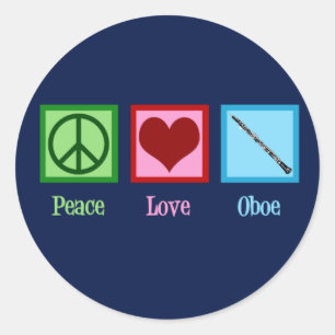 Sticker Rond Hautbois d'amour de paix