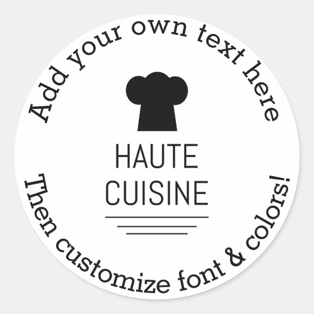 Sticker Rond Haute Cuisine Française Gastronomique (Devant)