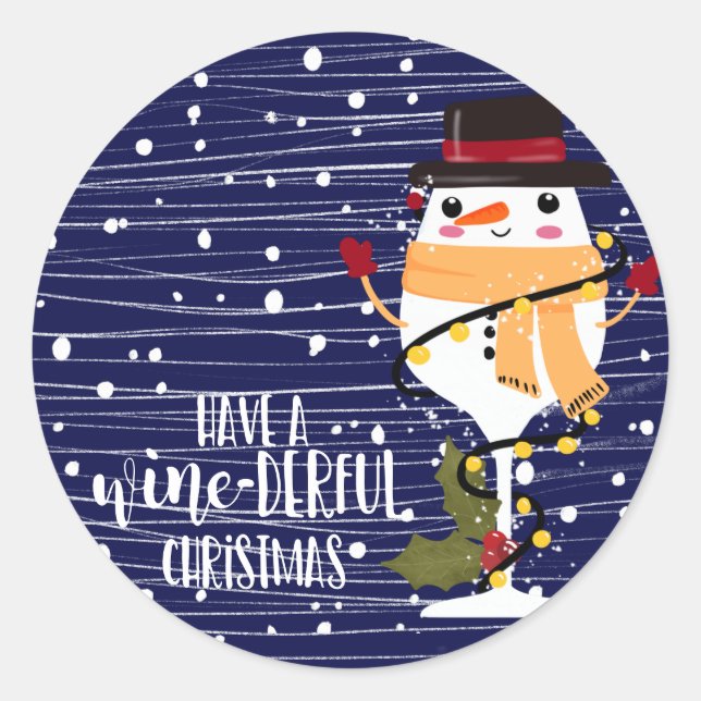 Sticker Rond have a wonderful christmas wine-derful (Devant)